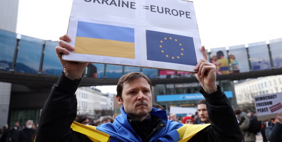 Украина Европа, митинг Украина ЕС, плакат Украина ЕС, Украина в ЕС