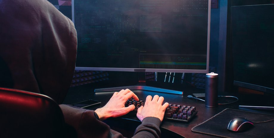 хакер, монитор, клавиатура