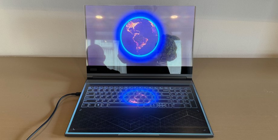 Ноутбук Lenovo прозрачный экран