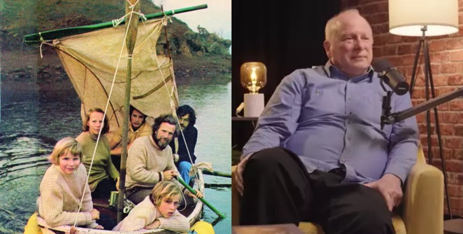 Семья, мужчина, плот, интервью,