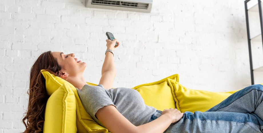 жінка, кондиціонер, спека, світло, електроенергія