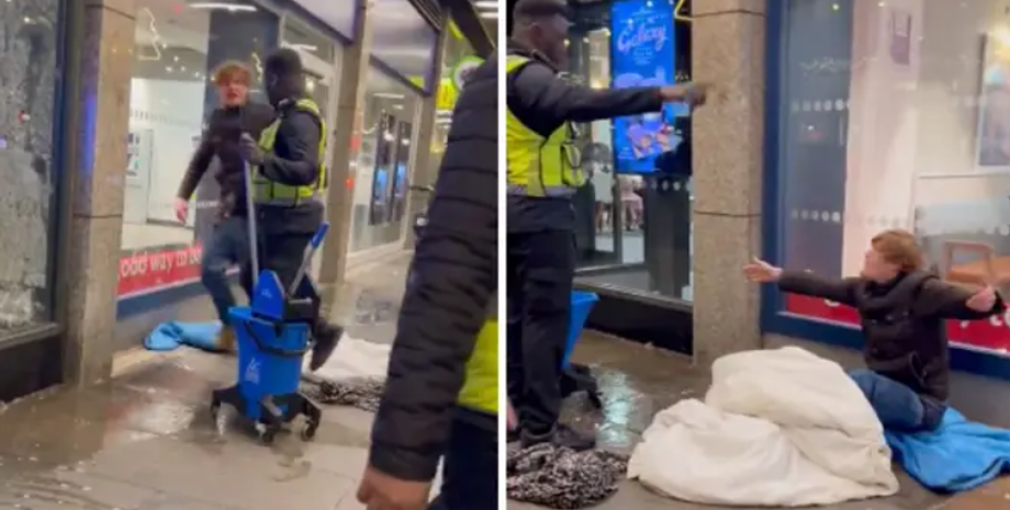 McDonald's, курьезы, бездомный, охранник, скандал, видео, Великобритания
