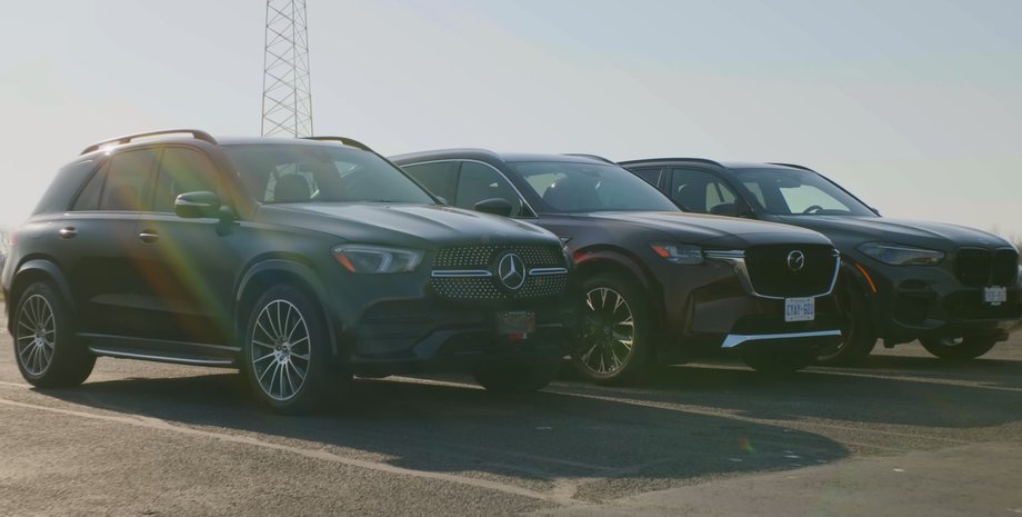 Mazda CX-90, BMW X5, Mercedes-Benz GLE, Гонки, Блогеры, Авто, Автомобили, Кроссоверы, Видео, Заезд