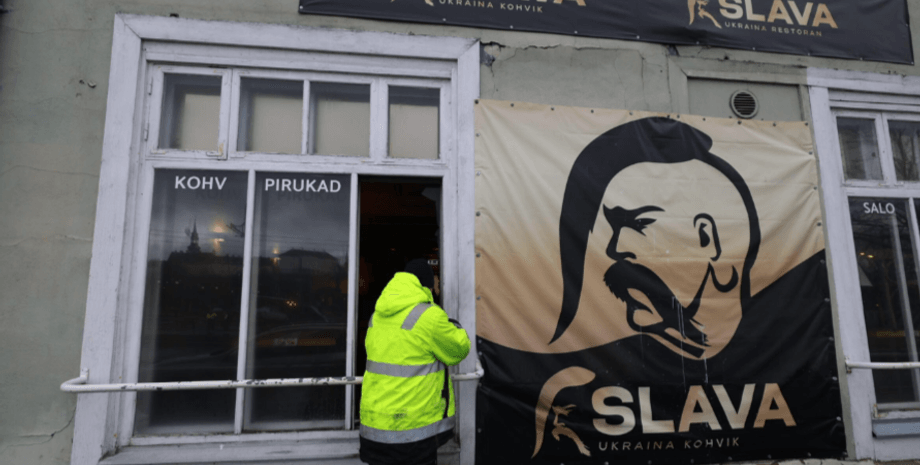Ресторан, поджог, Слава Украине, пожар
