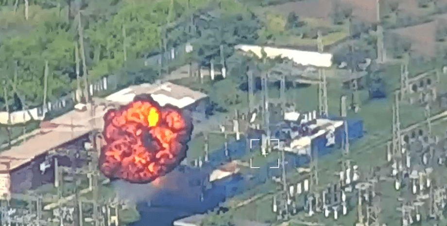 Взрыв, подстанция, Курская область РФ, Россия, БПЛА, фото