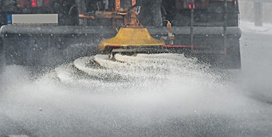 соль, дорога, лед