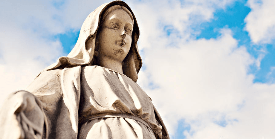 Статуя, скульптура, небо, Діва Марія, статуя Діви Марії