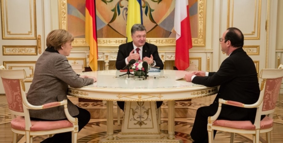 Встреча Порошенко, Меркель и Олланда / Фото пресс-службы президента Украины