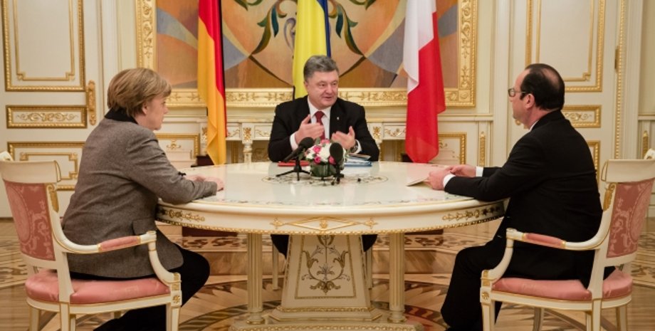 Встреча Порошенко, Меркель и Олланда / Фото пресс-службы президента Украины
