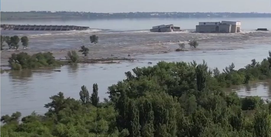 гребля Каховської гес, підрив греблі Каховської гес