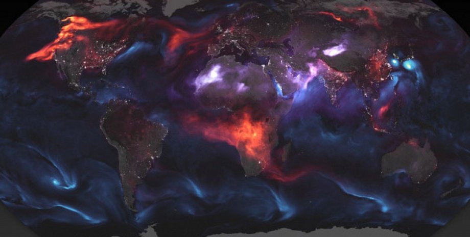 Пылевые облака над Землей. NASA.