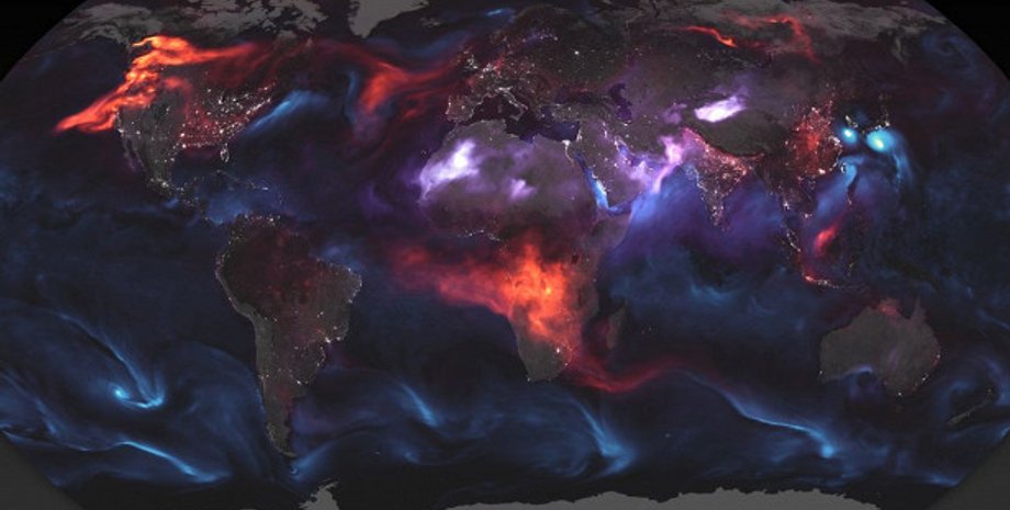 Пылевые облака над Землей. NASA.