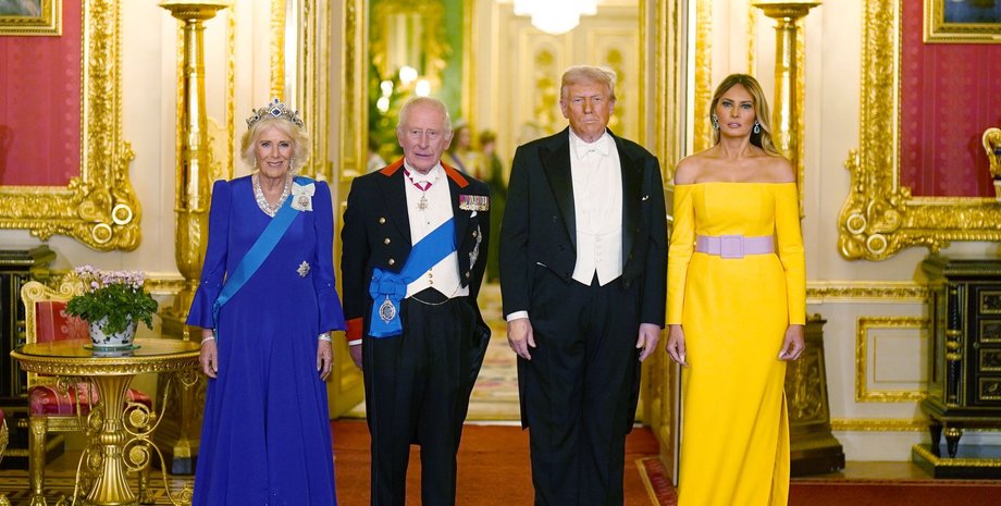 Королева Камілла і Меланія Трамп у кольорах українського прапору