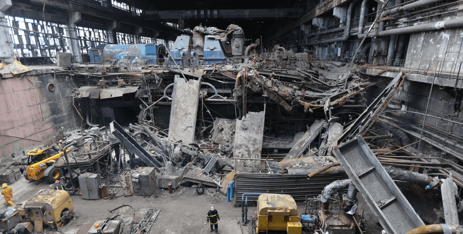 разрушенная ТЭС, электростанция