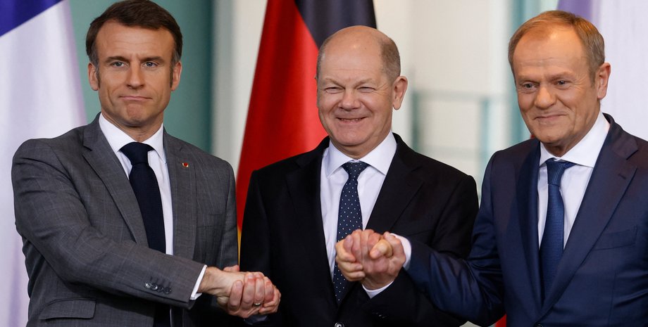 Эмманюэль Макрон, Олаф Шольц, Дональд Туск