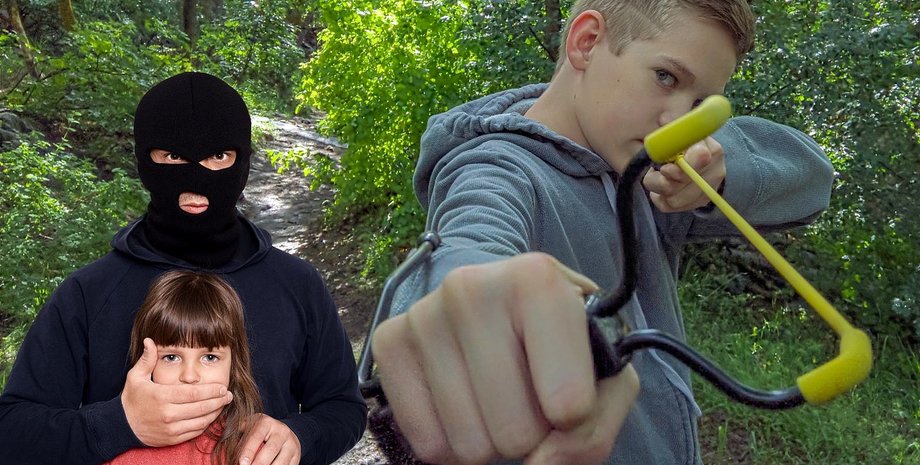 Похищение, дети, рогатка, подросток, подростки, мальчик, лес, спас сестру,