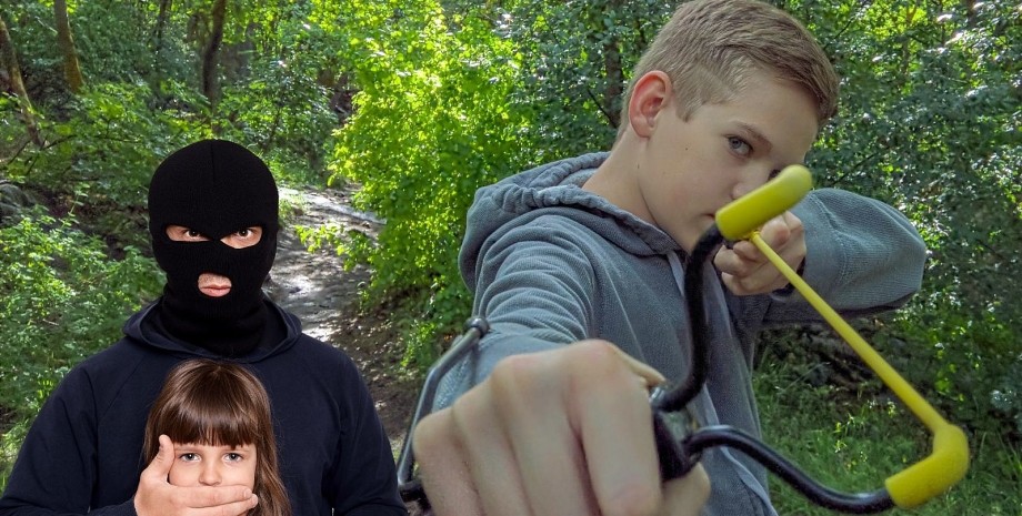 Викрадення Викрадення, діти, рогатка, підліток, підлітки, хлопчик, ліс, врятував сестру,