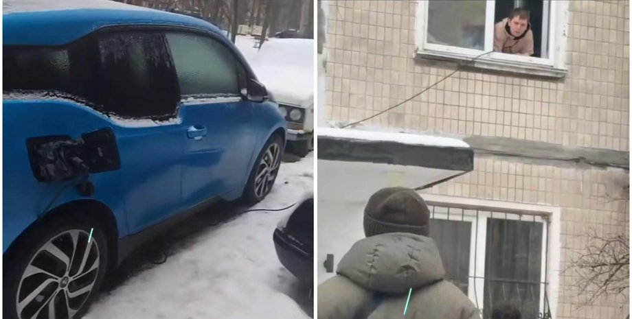Заряджав електрокар з вікна після 9 днів без світла: у Києві спалахнув скандал між сусідами