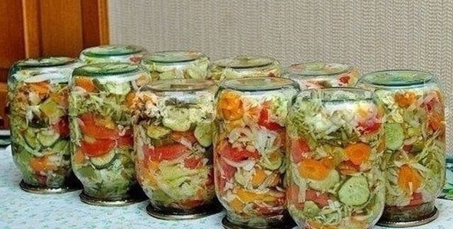 салат на зиму, заготовки