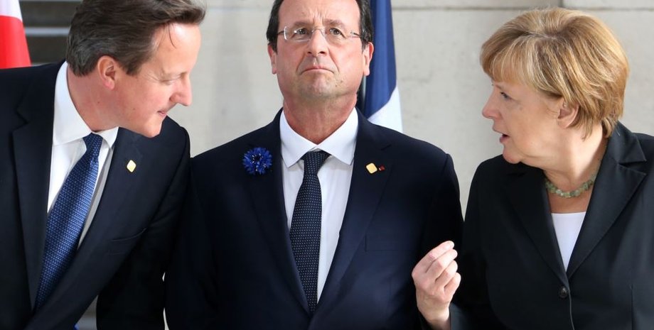 Дэвид Кэмерон, Франсуа Олланд и Ангела Меркель