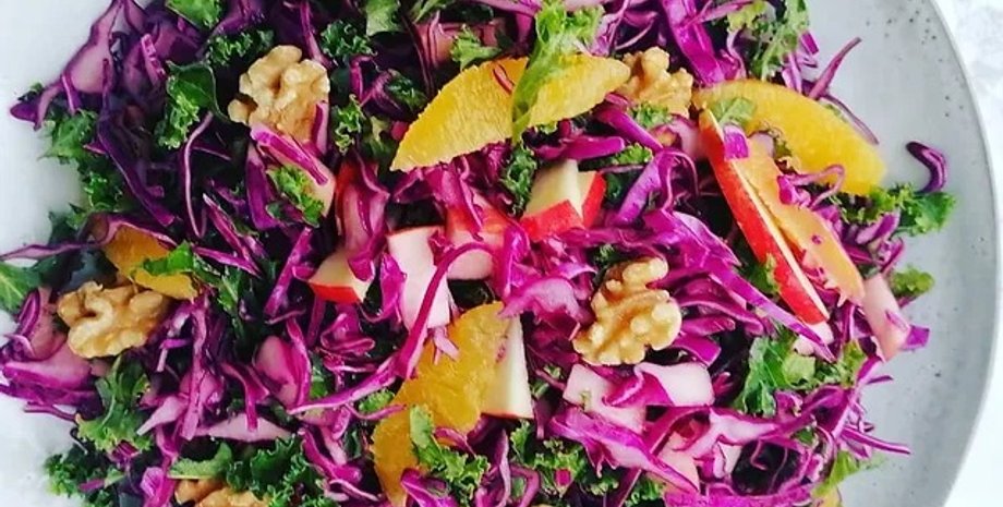 Восточный салат из красной капусты, капустный салат, салат из капусты, салат из краснокочанной капусты рецепт