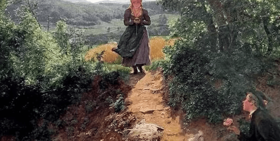 Картина, мандрівниця в часі, смартфон, гортає Tinder, дивиться Instagram, iPhone, дівчина з телефоном, жінка зі смартфоном,