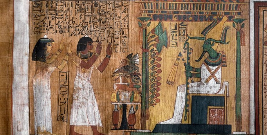 Кха, Меріт, Осіріс, папірус, фото