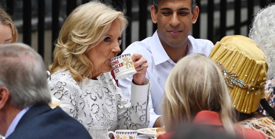 Джилл Байден, Риши Сунак, чаепитие, коронация Чарльза III