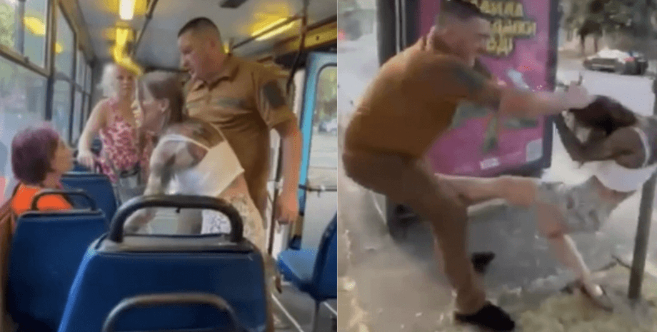 Одеса, побив жінку, напав на жінку, побив кондукторку, бійка тролейбус, бійка Одеса, бійка військовий