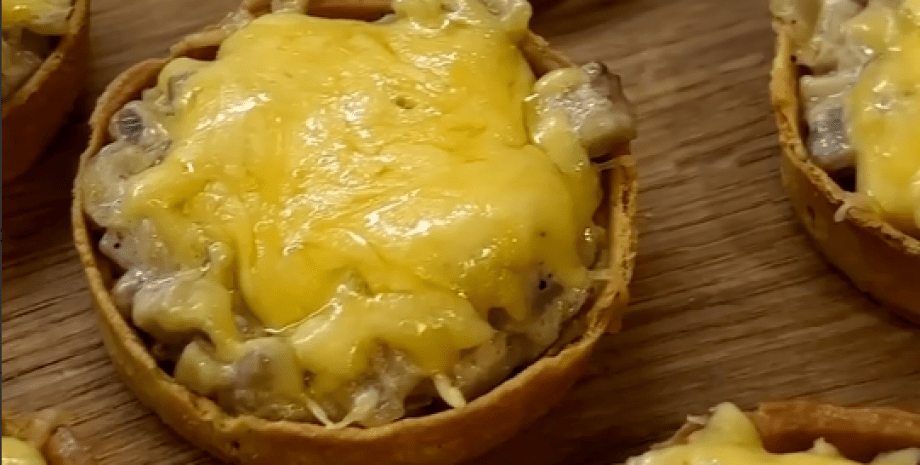 Тарталетки с грибами и сыром - Пошаговый рецепт с фото. Закуски. Закуски из грибов и овощей