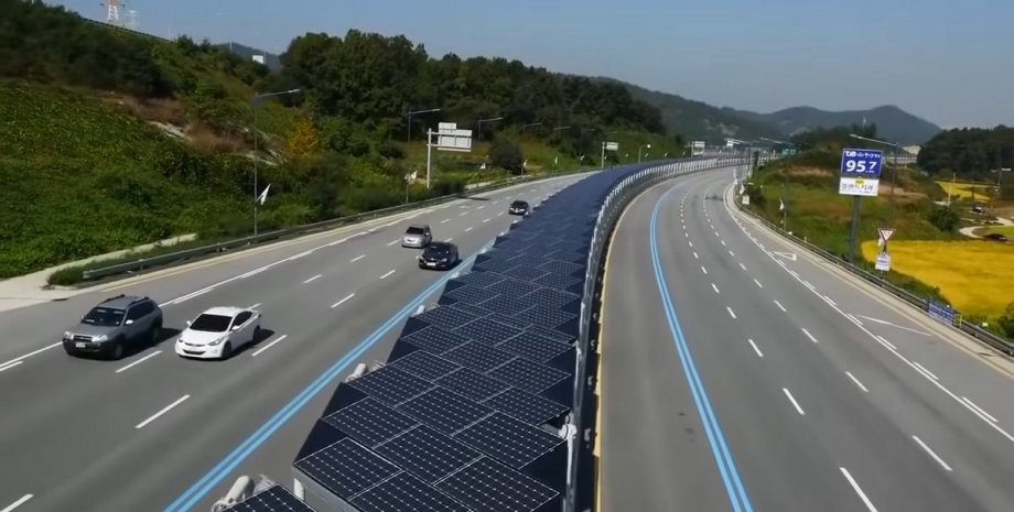 велодоріжка, сонячні панелі, Південна Корея, зелена енергетика