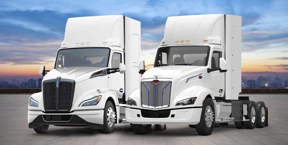 електричні вантажівки Toyota, Kenworth T680, Peterbilt 579, паливні комірки