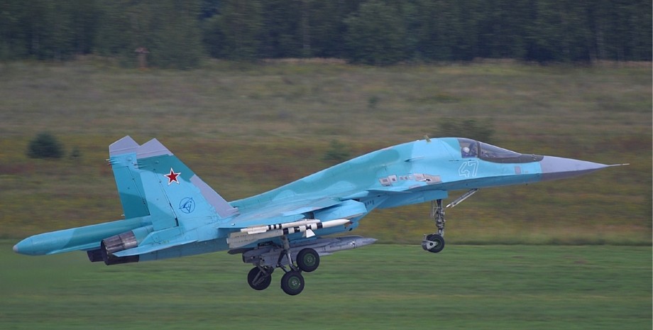 Су-34, российский истребитель, боевая авиация, ВС РФ, война РФ против Украины