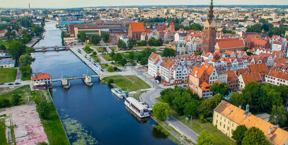 город Эльблонг, Польша, город польша, красивый город, европейский город