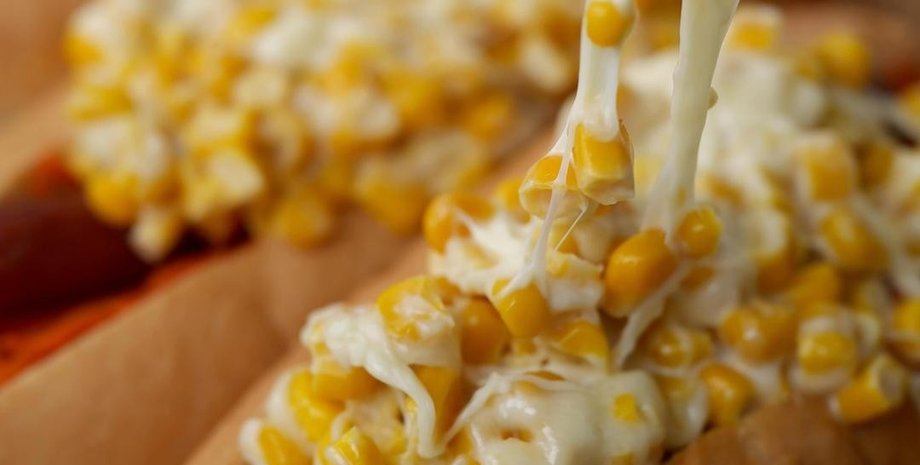 хот-дог, сосиски, кукуруза