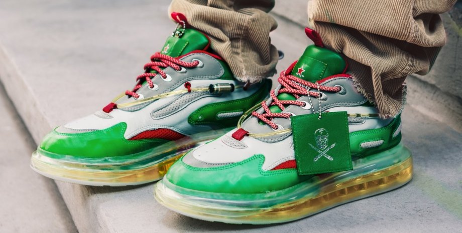 Heineken, пиво, кроссовки