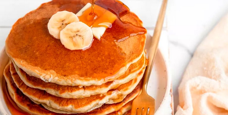 Оладьи с бананами, оладьи, простой рецепт