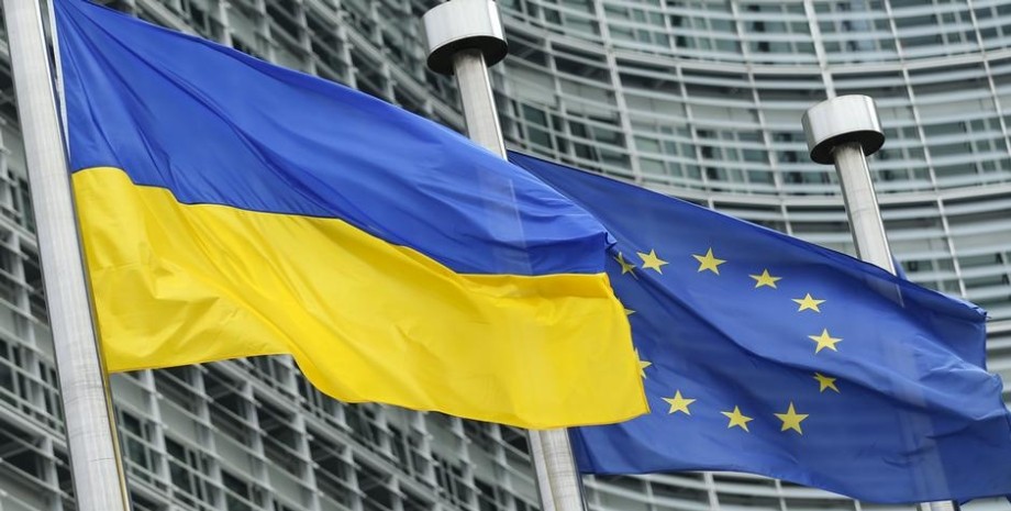флаг Украины, флаг ЕС