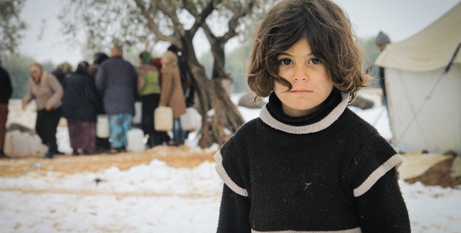 мальчик беженец, курды, ирак, сирия