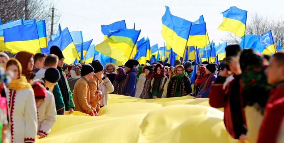 Украинцы, флаг Украины, фото