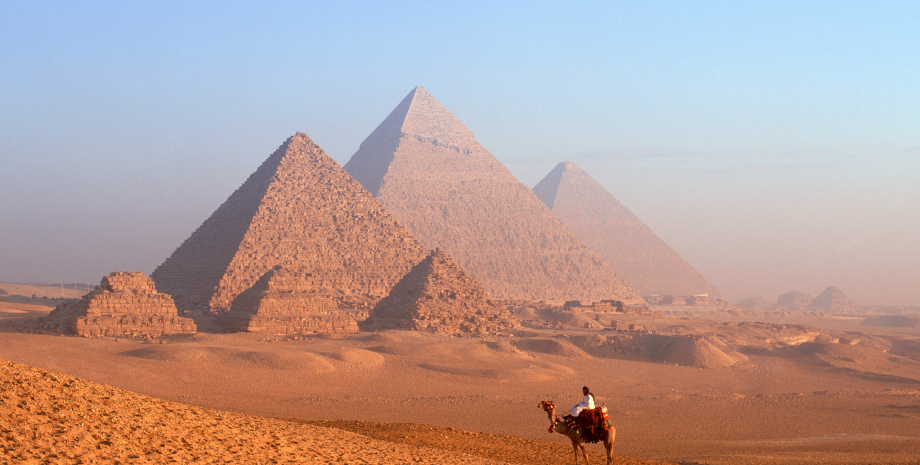 Піраміди, Єгипет, верблюд, людина, фото