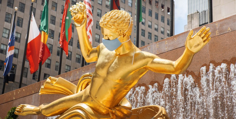 прометей, статуя прометея, рокфеллер центр, нью-йорк