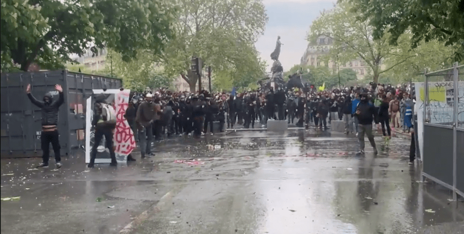 протест, демонстрация, париж, фото