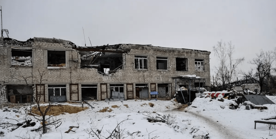 Разрушенный дом в Авдеевке