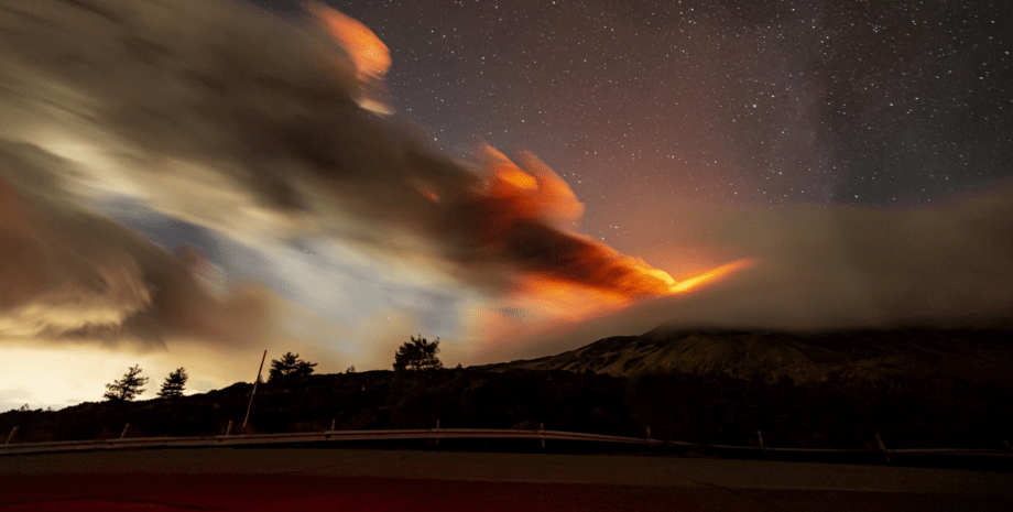 вулкан Етна, виверження вулкана, Сицилія