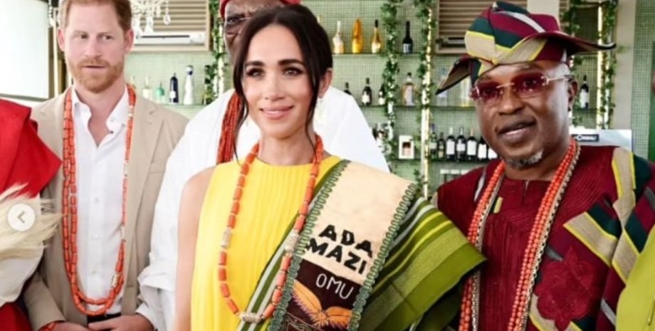 Принц Гарри и Меган Маркл, король йорубо Олуво Иво