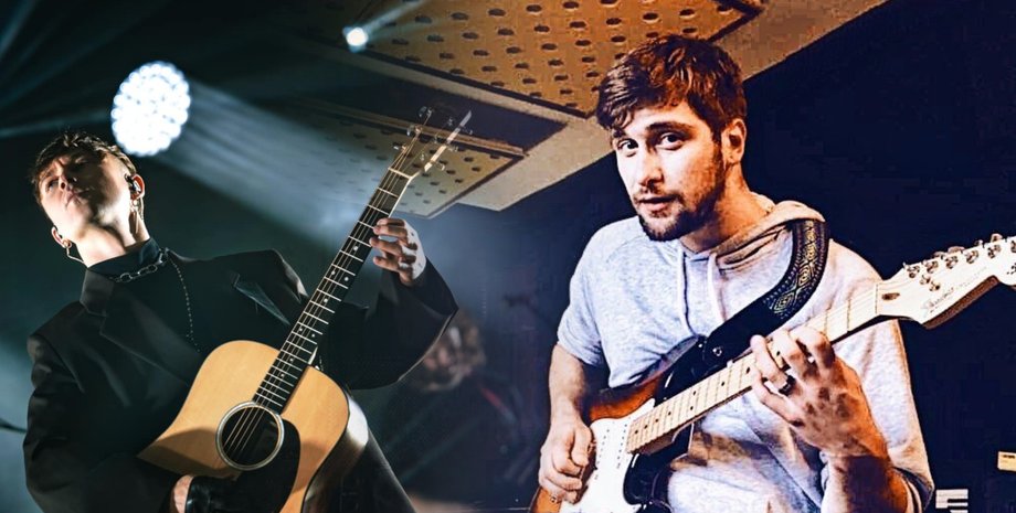 Артем Пивоваров и Степан Гига с гитарами