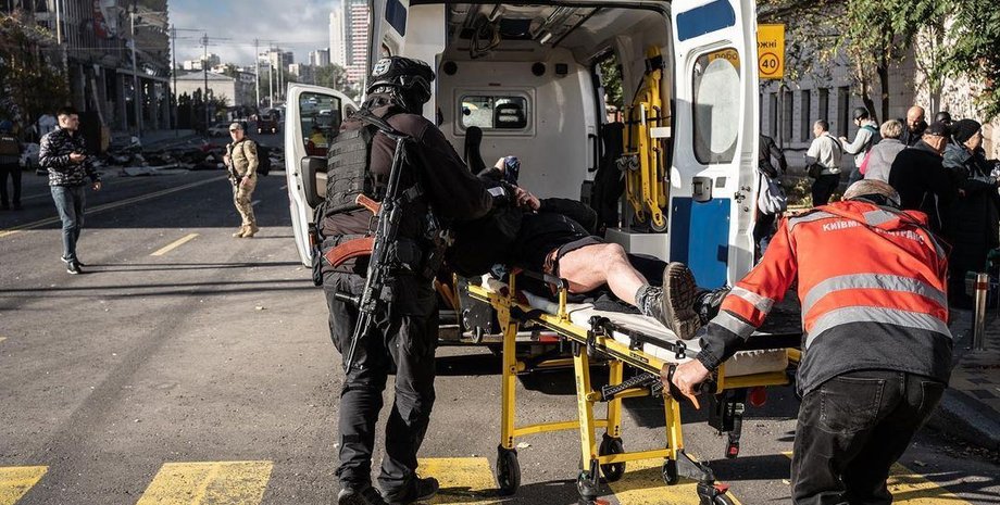 обстрел Киева, ракетный удар по Украине, жертвы обстрела, ракетная атака, удар по Киеву, обесточенные населенные пункты, ГСЧС