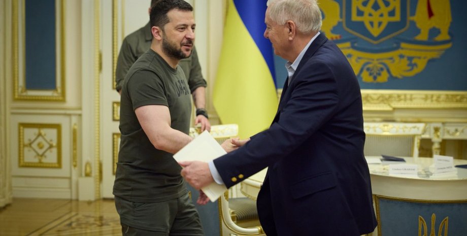 Володимир Зеленський та Ліндсі Грем, президент України Володимир Зеленський та сенатор США Ліндсі Грем