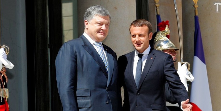 Петр Порошенко и Эммануэль Макрон / Фото: ТСН